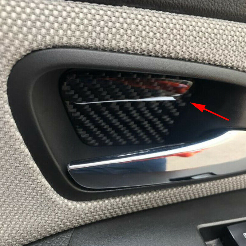 4x Car Carbon Fiber Interior Door Handle Bowl Trim Cover Fit for Chevrolet Cruze