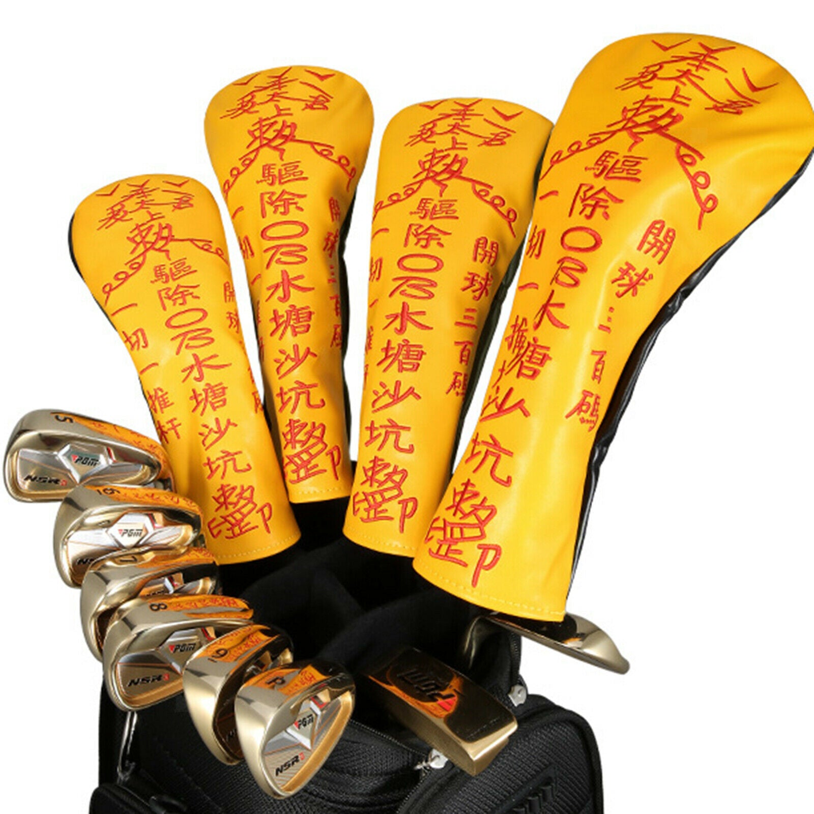 4x Driver Wood Headcover Waterproof Golf Club Cover Long Neck for Hybrid