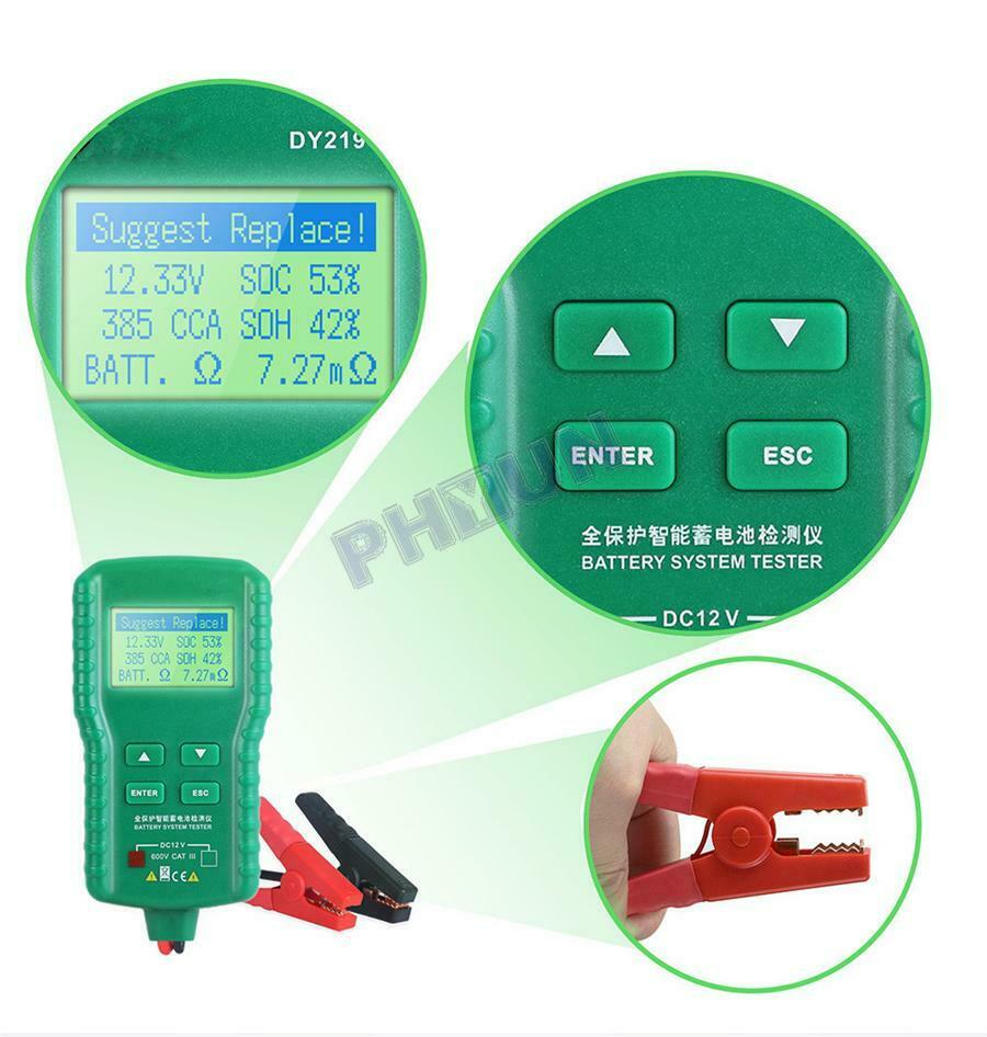 Car Battery Tester AH CCA Voltage Battery Load Analyzer Storage Battery Tester