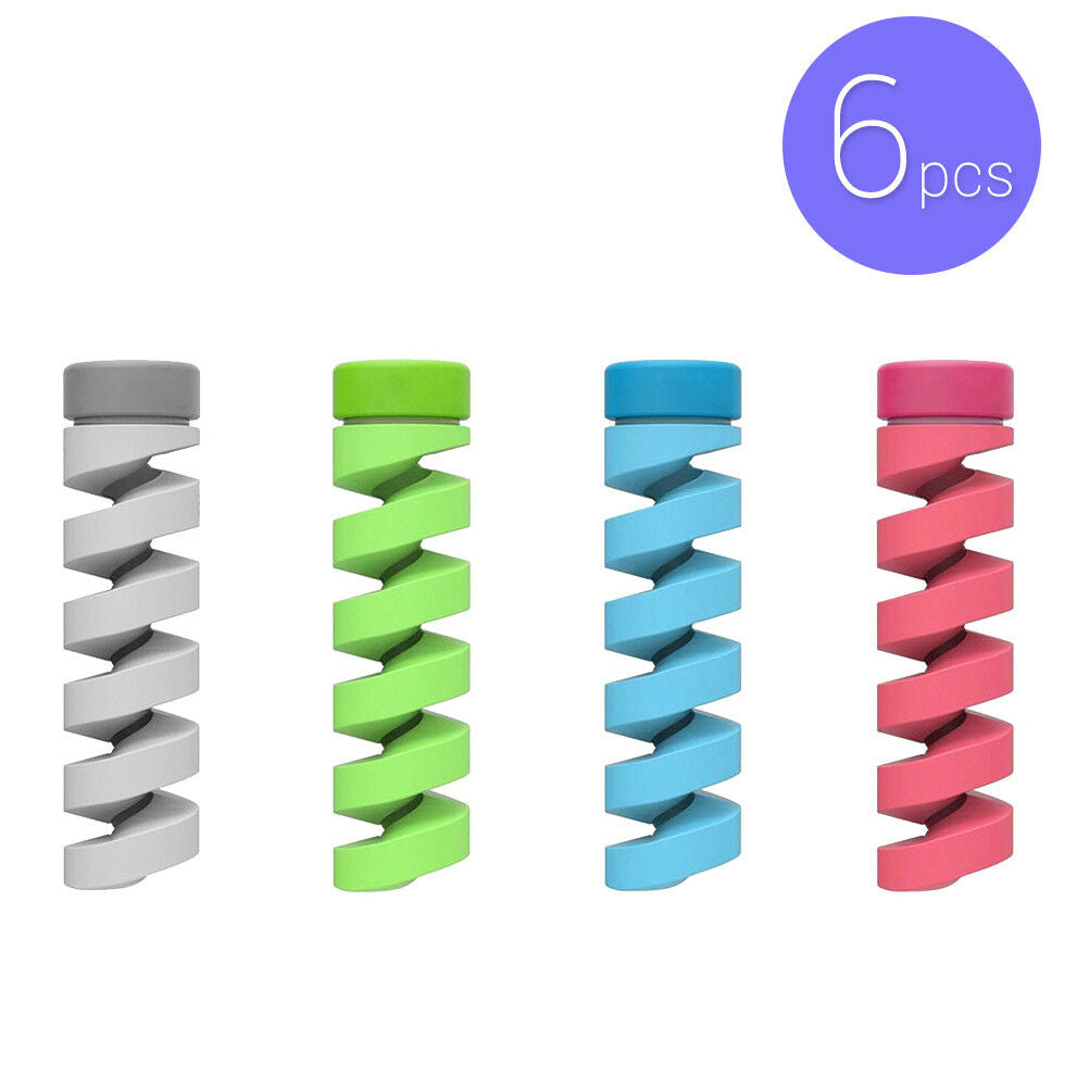 6pcs Cable Protector Bobbin Winder Data Line Case Rope Spring Twine Prote.l8