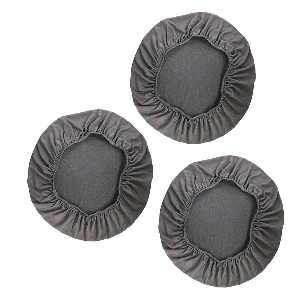 Set of 3 Comfort Wedding Banquet Dining Chair Seat Cover Machine Washable Gray