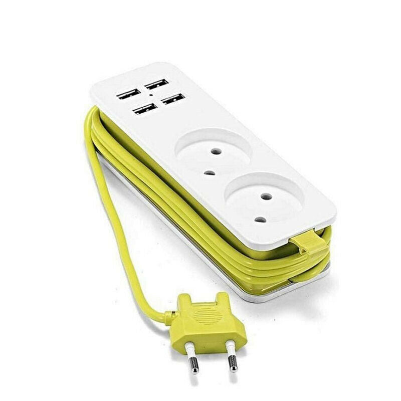 EU Plug Travel Power Strip  Socket Outlet with Wall Charger Smart Desktop Socket