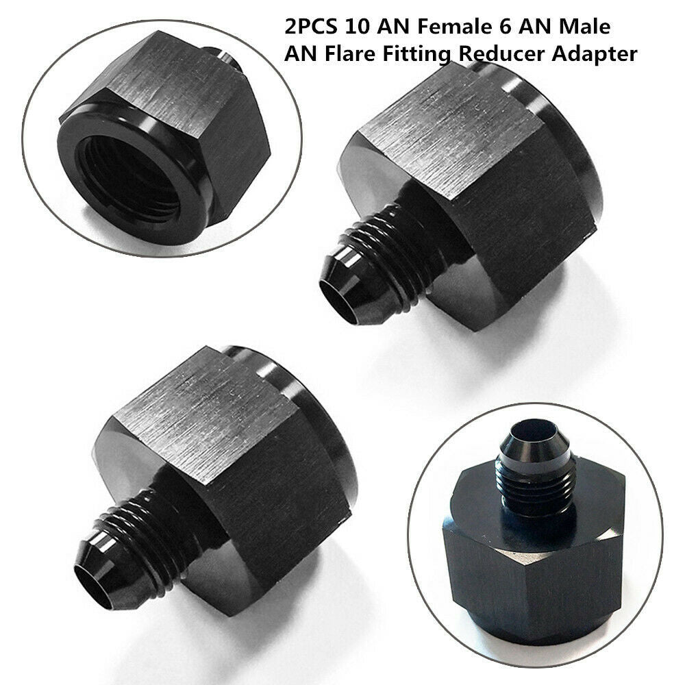 10 AN Female 6 AN Male AN Flare Fitting Reducer Adapter 10AN to 6AN Aluminum CNC