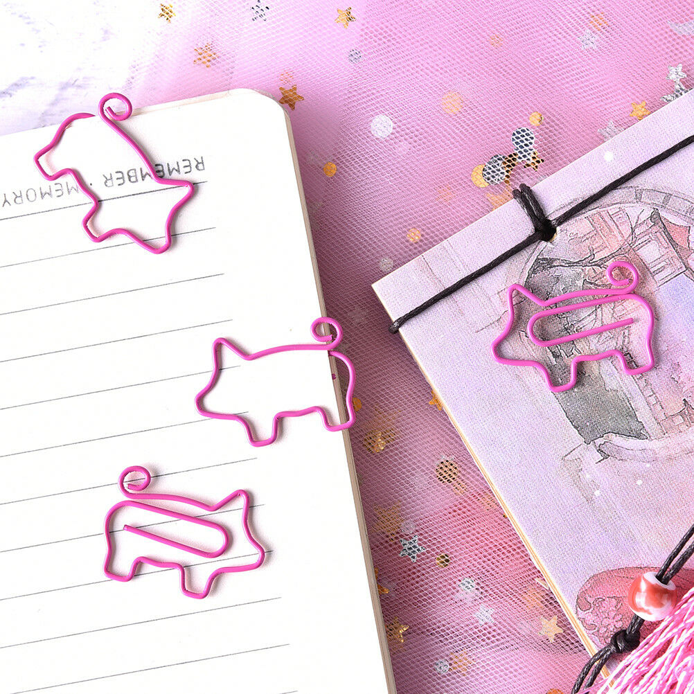 4x Pig Pink Bookmark Paper Clip School Office Supply Escolar Gift Stationery  Qx
