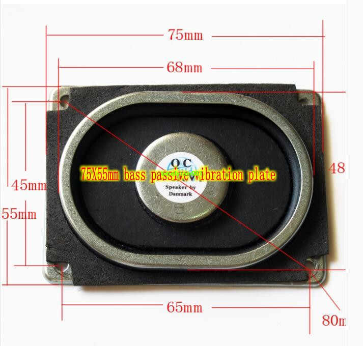 2pcs 75X55mm Passive Bass radiator resonance film woofer vibrating Diaphragm