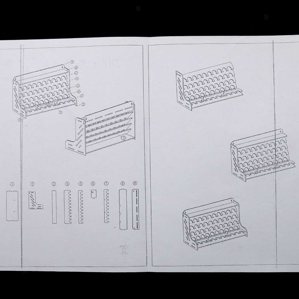 Multi Layers Wooden Paint Rack Stand with Multi Holes for Storing Paints,