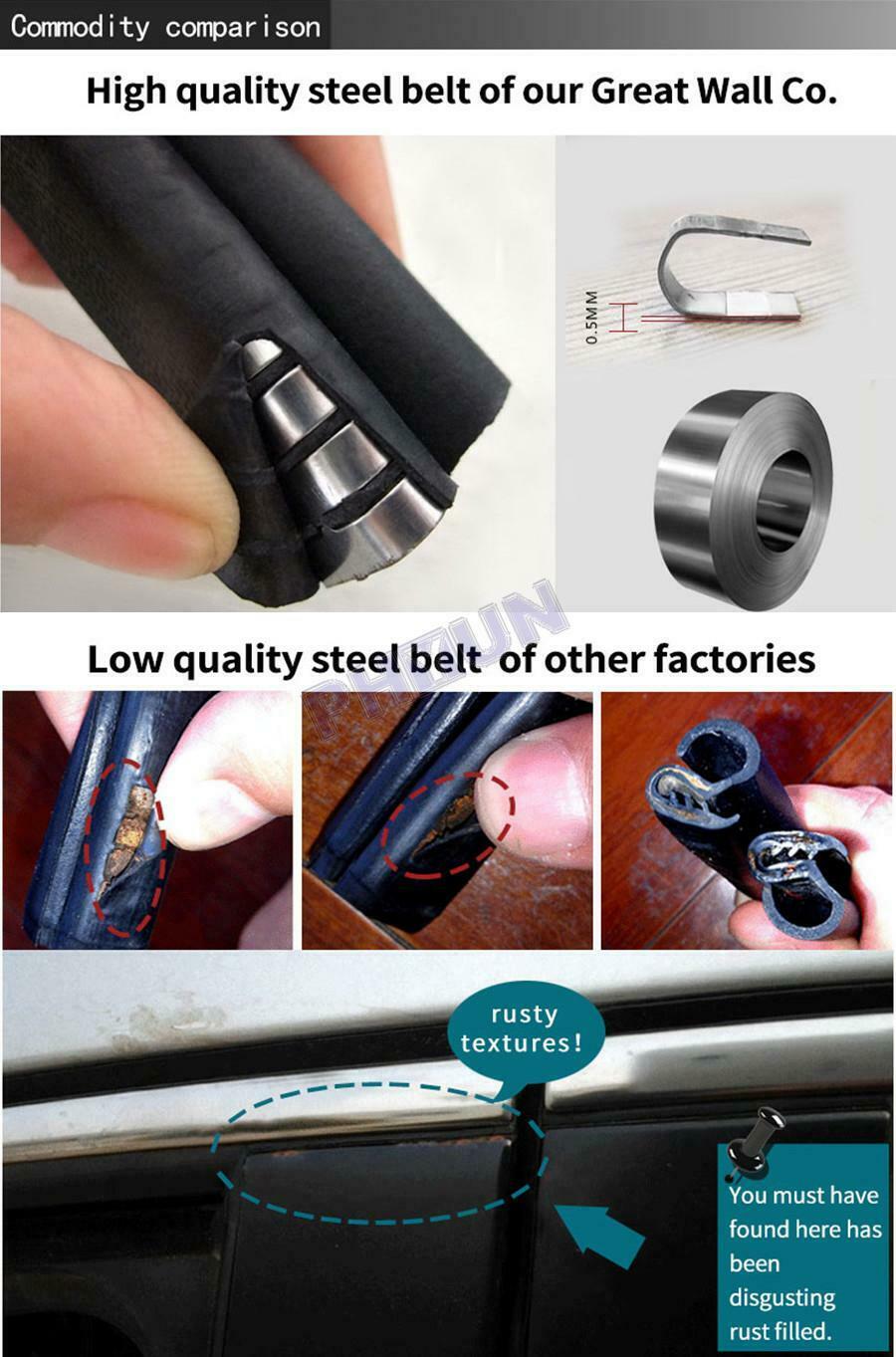 13ft Car Trunk Door Seal Weatherstrip Body Mounted EPDM & Steel Belt Universal