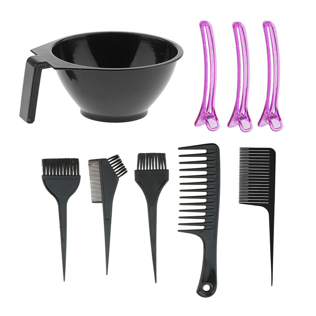 9Pcs Hair Coloring Mixing Bowl Bleaching Dyeing Kit Salon Beauty Comb Tool