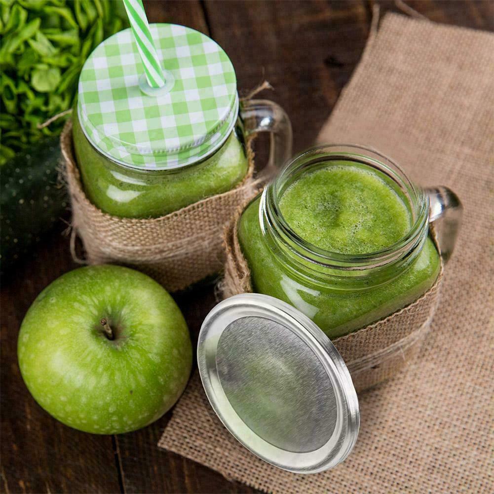 24 PCS Regular Mouth Canning Mason Jar Lids And Rings Split-Type Leak S8W4