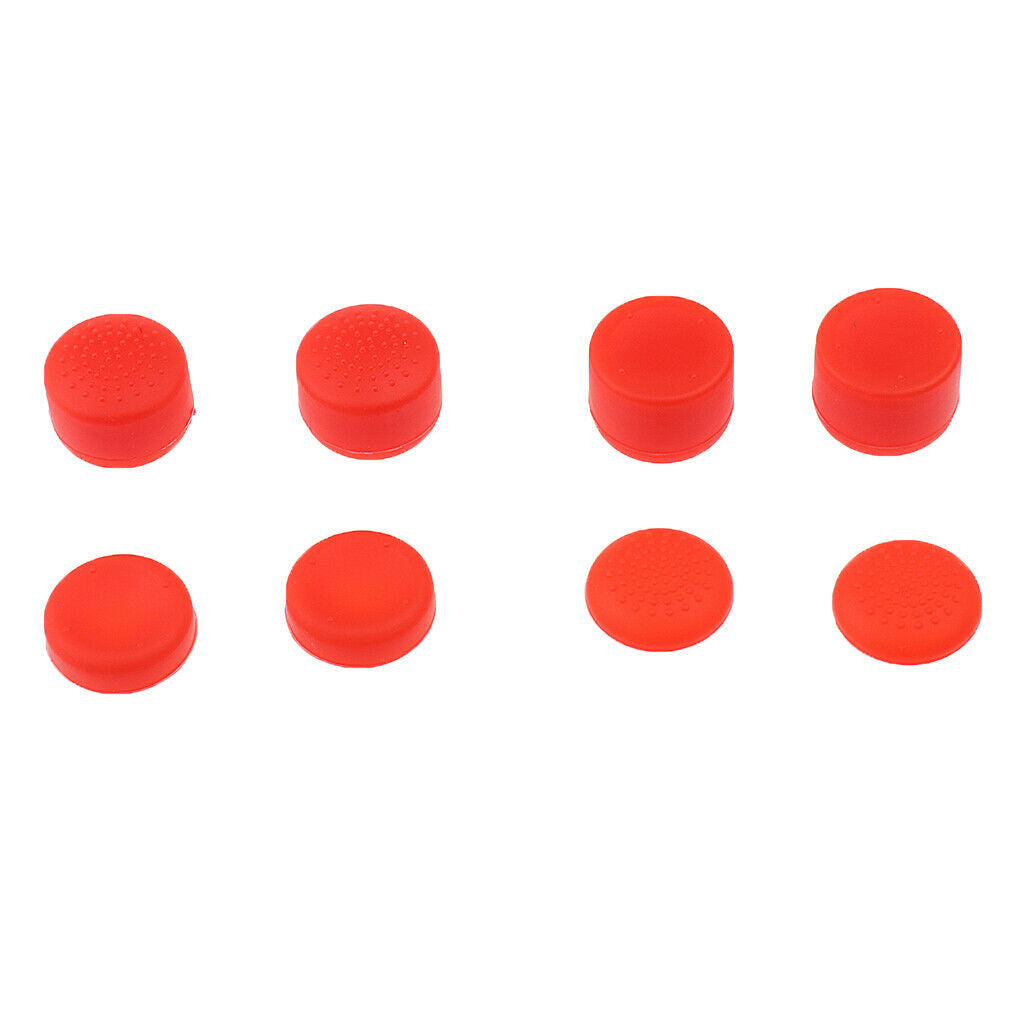 Studded Anti-slip Silicone Case + Thumbstick Caps for PS4 Controller  Red