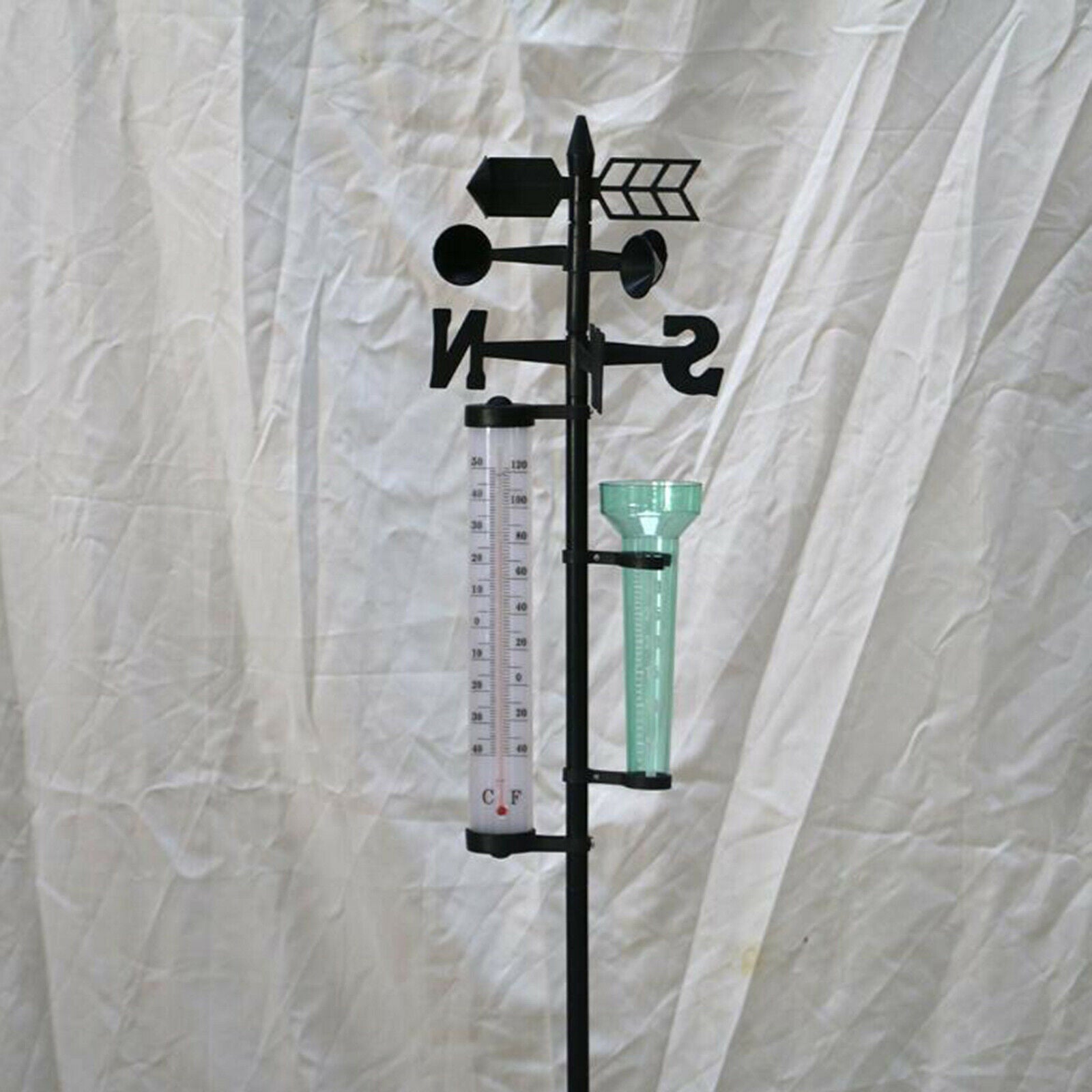 Weather Station Rain Gauge Thermometer Wind Direction Arrow Outdoor Barn