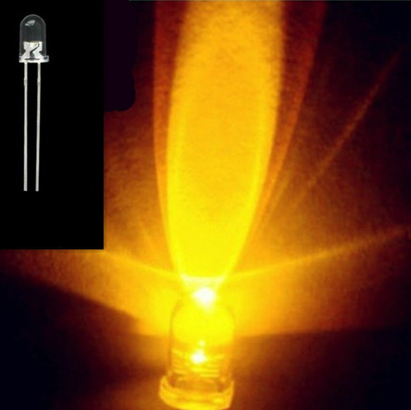 100PCS 3MM ROUND YELLOW Superbright LED Light Water Clear M