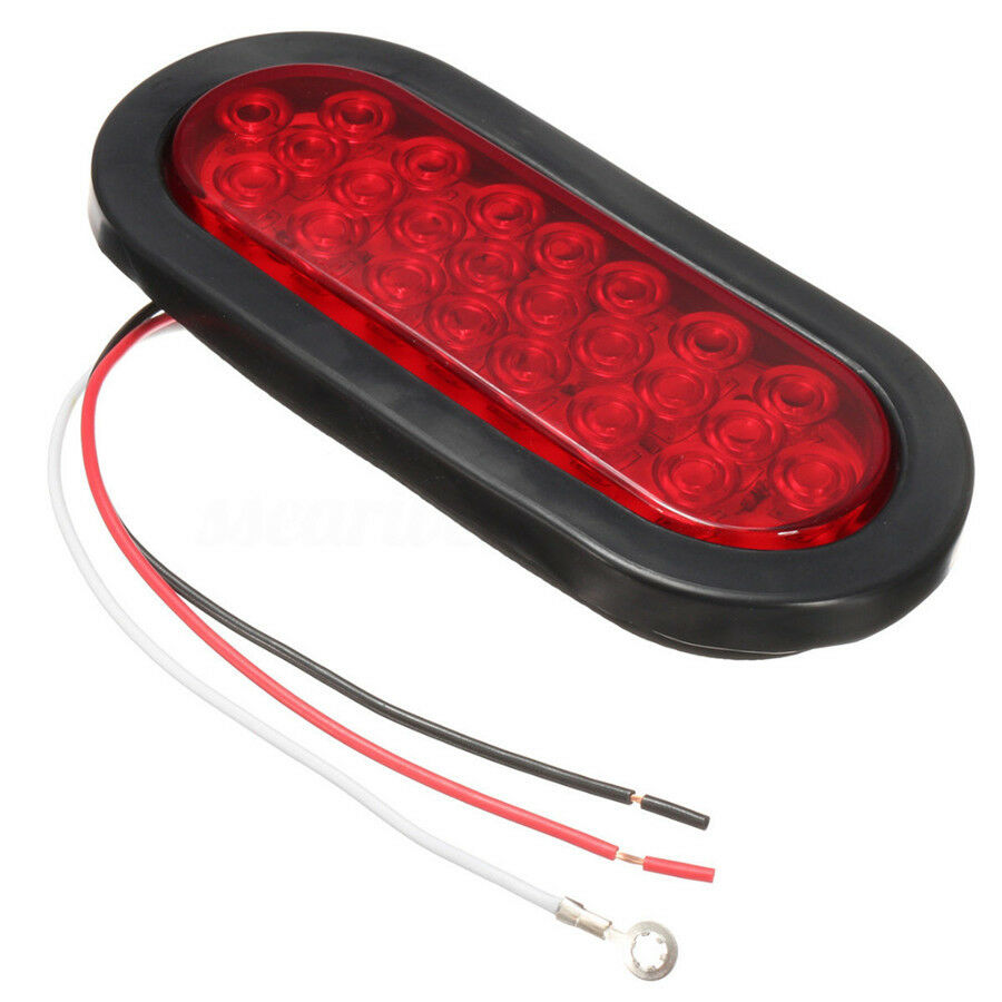 1 Pair 6" Truck Trailer Brake Light Turn Signal Sealed Marker LED Light Red Lens
