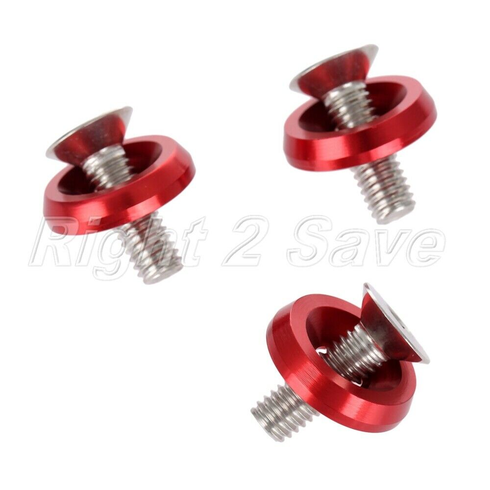 20Pcs Red Billet Aluminum Bumper Fender M6 Bolt Washer Screw for  Acura