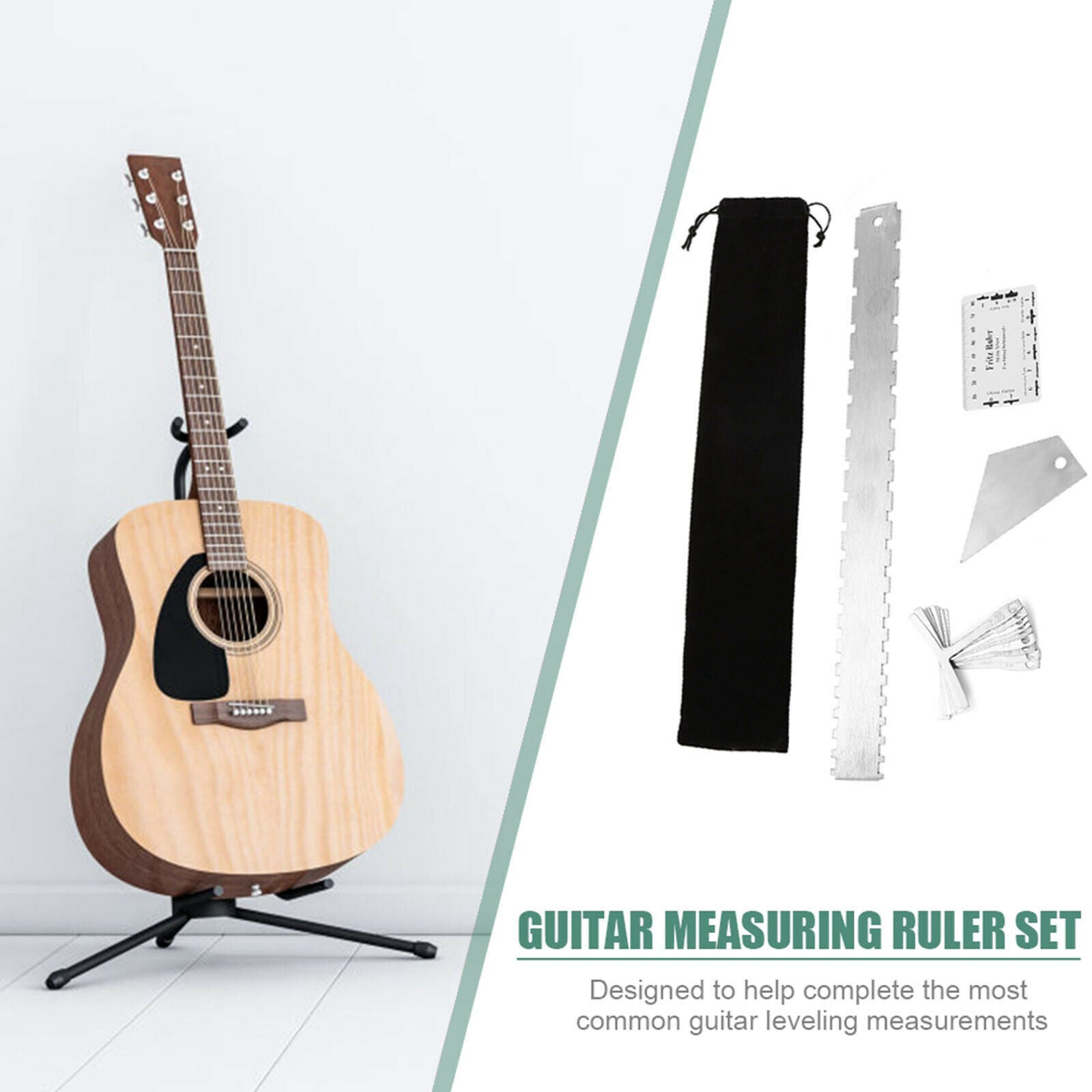 1Set Professional Guitar Luthier Tools String Action Ruler Understring Radius