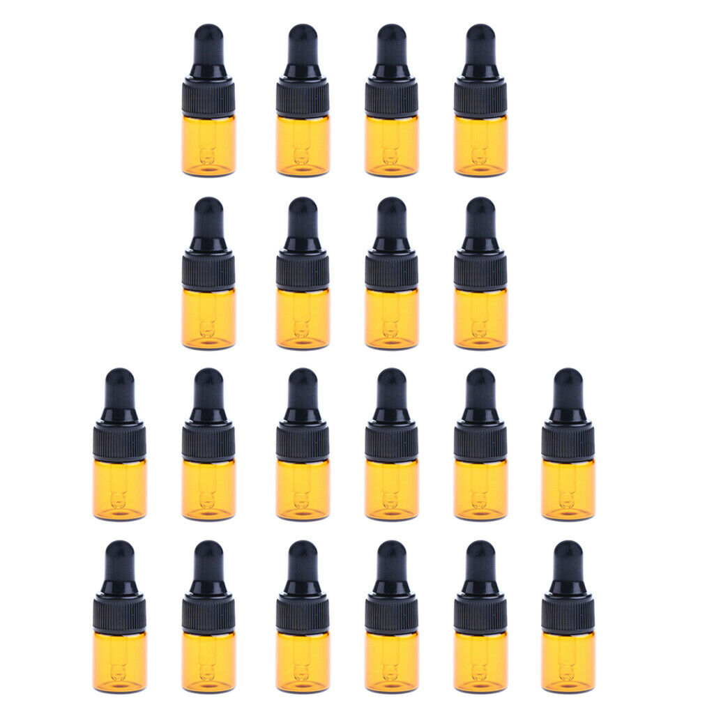 60 Pieces Mini Refillable Glass Dropper Bottle for Essential Oils 3ML