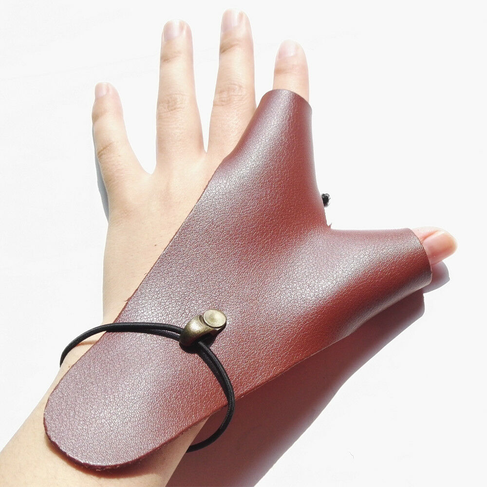 Archery Glove 2 Finger Guard Left Hand Protector Gear Bow Soft Leather Handmade