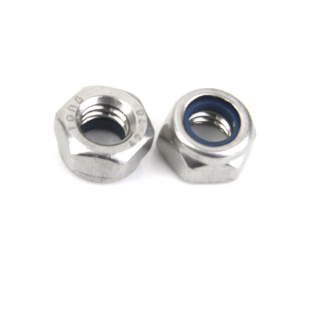 10pcs M6 Insert Nylon Collar A2 Stainless Steel Screws Bolts Nuts