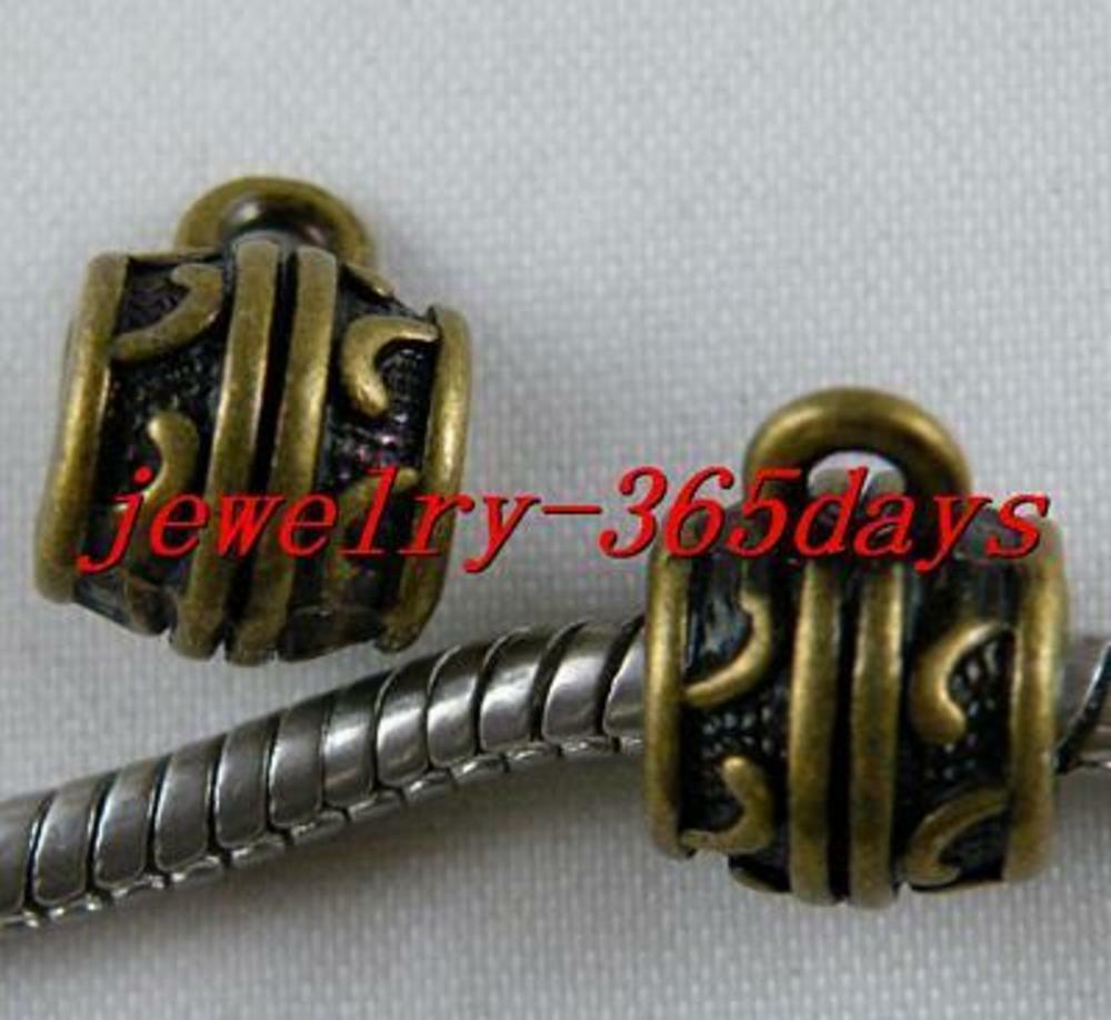 40pcs Bronze Color Beautiful Tube Bails Fit Bracelet 13x9mm 11504