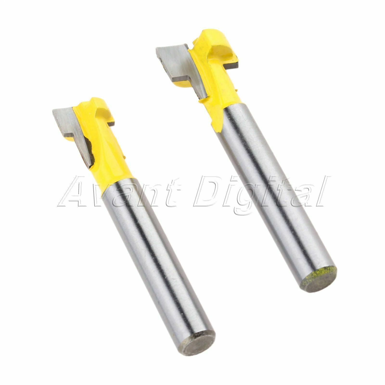 2Pcs 1/4" T-Slot Straight Router Bit Set Tongue & Groove Trim Cutter Rotary Tool
