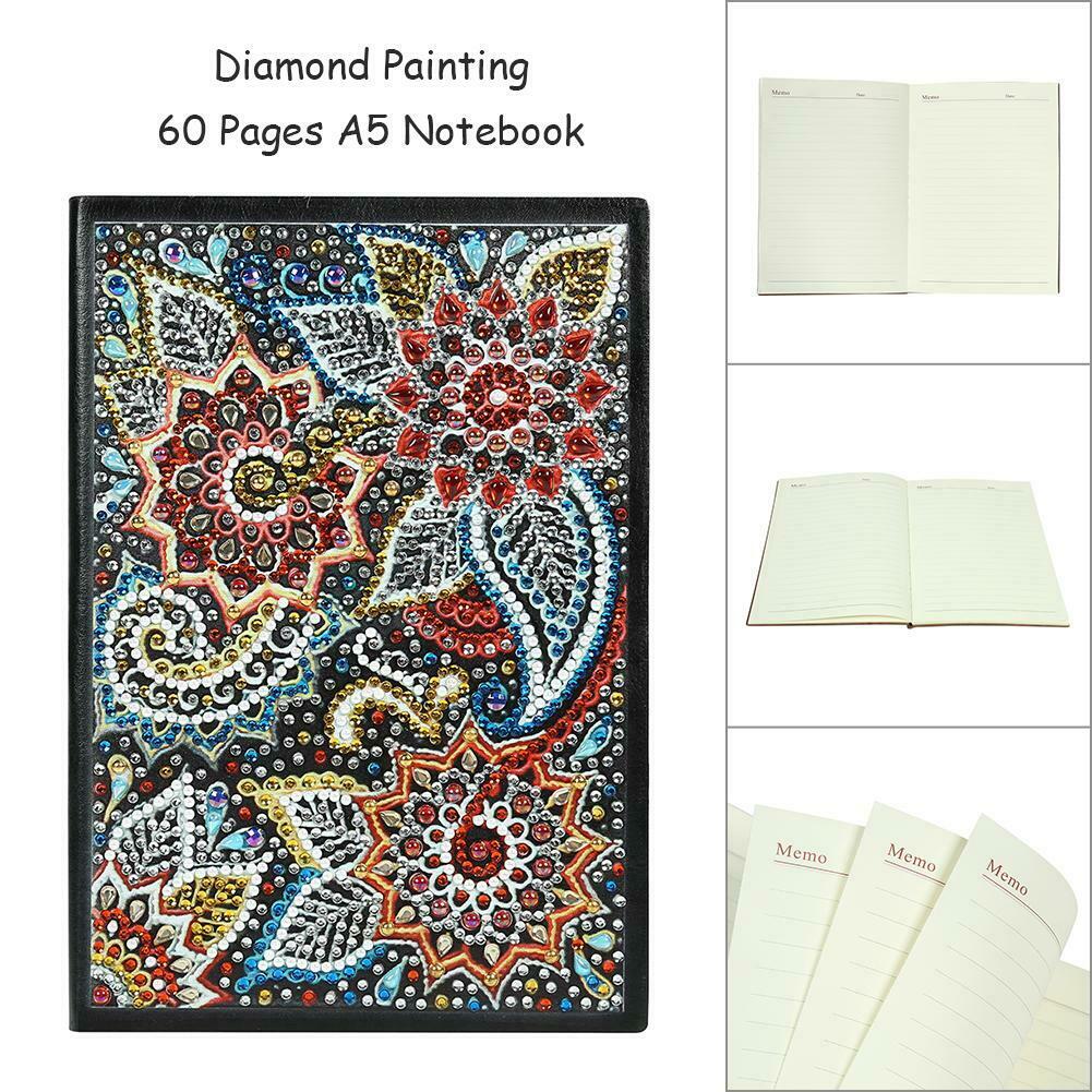 DIY Flower Special Shaped Diamond Painting 60 Pages A5 Notebook Diary Book @