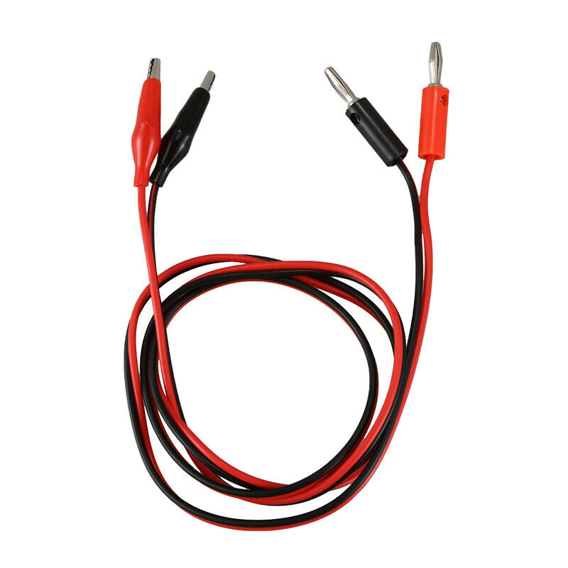 2 Pcs Red Black Banana Plugs to Alligator Clips Probe Test Cable 1M F9C4C4