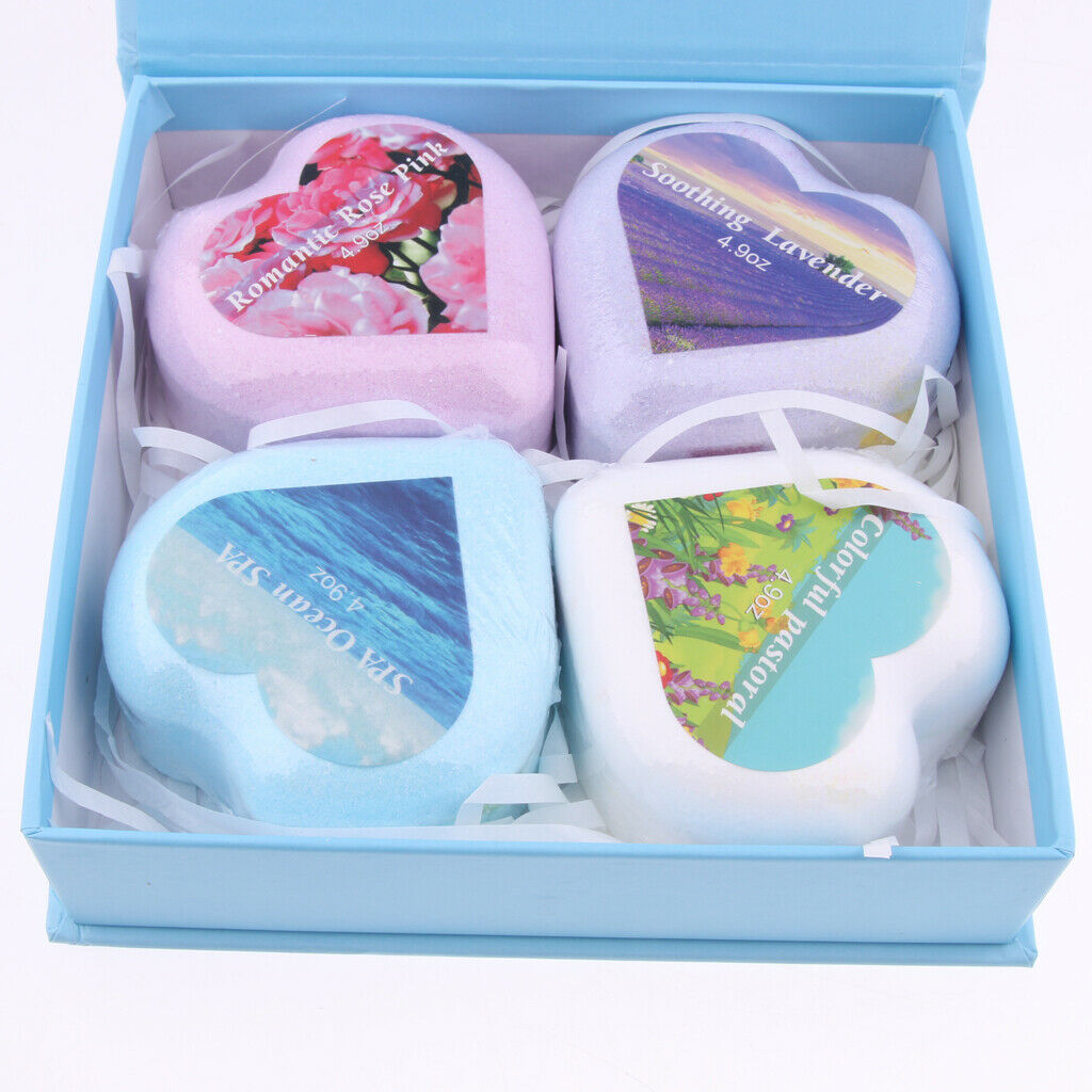 4 Pieces Essential Oil Aroma Bath Salts Balls, Handmade Natural Scented, Body