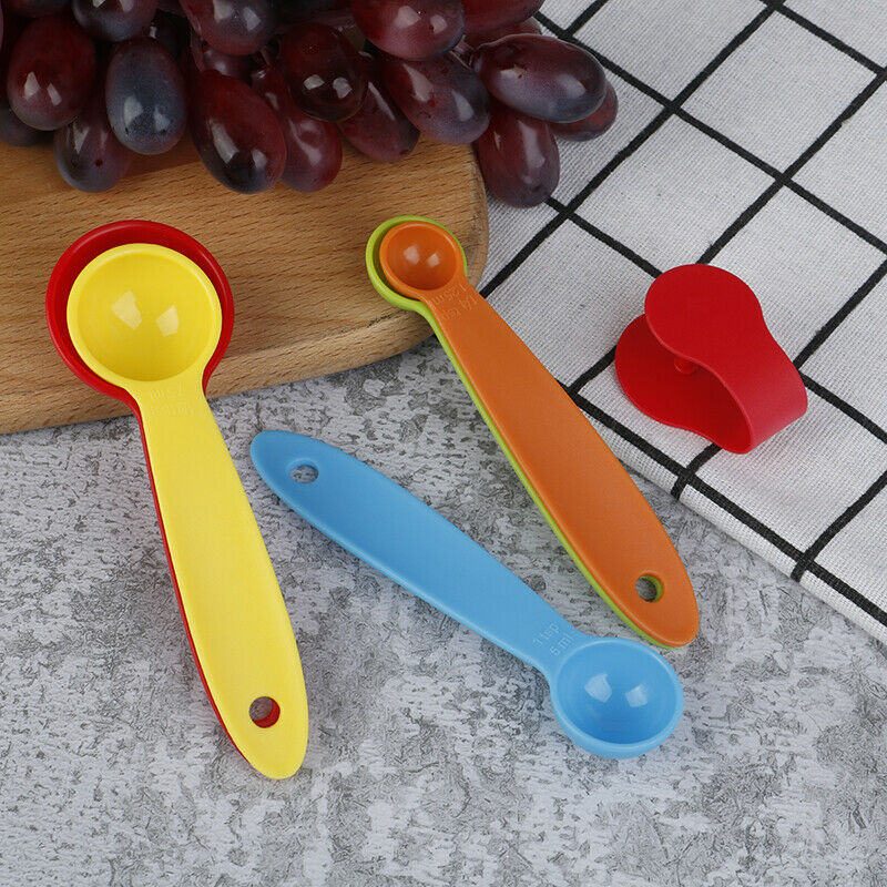5pcs/set Measuring Spoons Colorful Plastic Measure Spoon Baking Measuring.l8