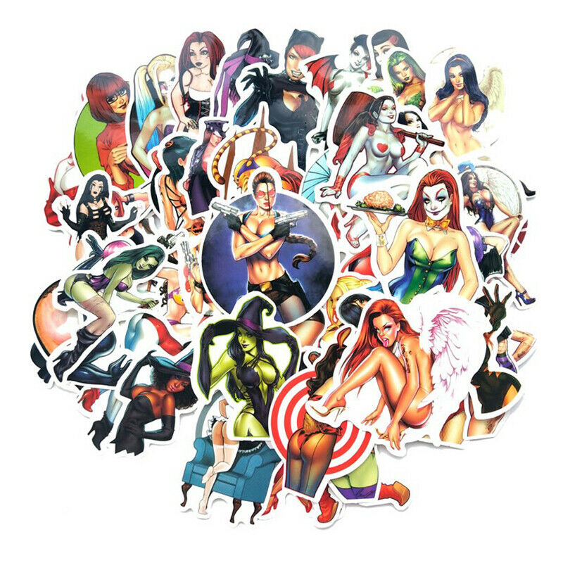 50X Sexy Demon Beauty Anger Devil Angel Women Lady Girls Anime Sticke.l8