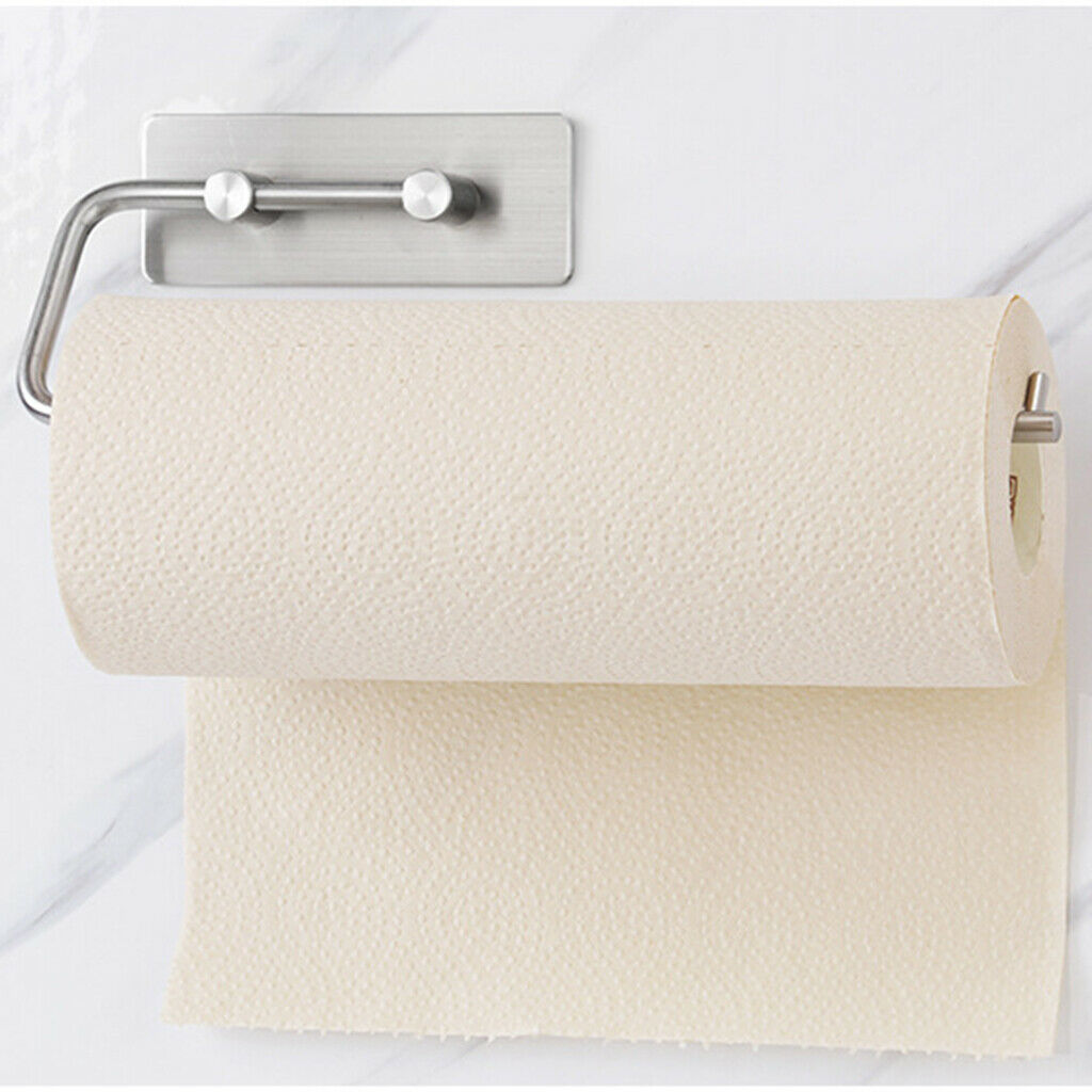 Toilet Tissue Paper Roll Holder Self-adhesive Wall-Mounted Stainless Steel