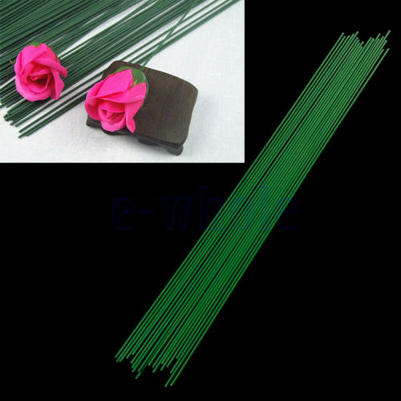 12Pcs Green Floral Tape Iron Wire Artificial Flower Stub Stem DIY Decor 6.l8