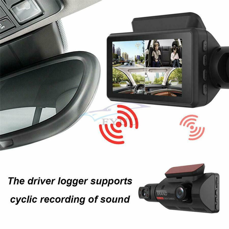 1PCS Dual-lens Car 3.0-inch HD Display, Driving Recorder DVR Car Video Camera