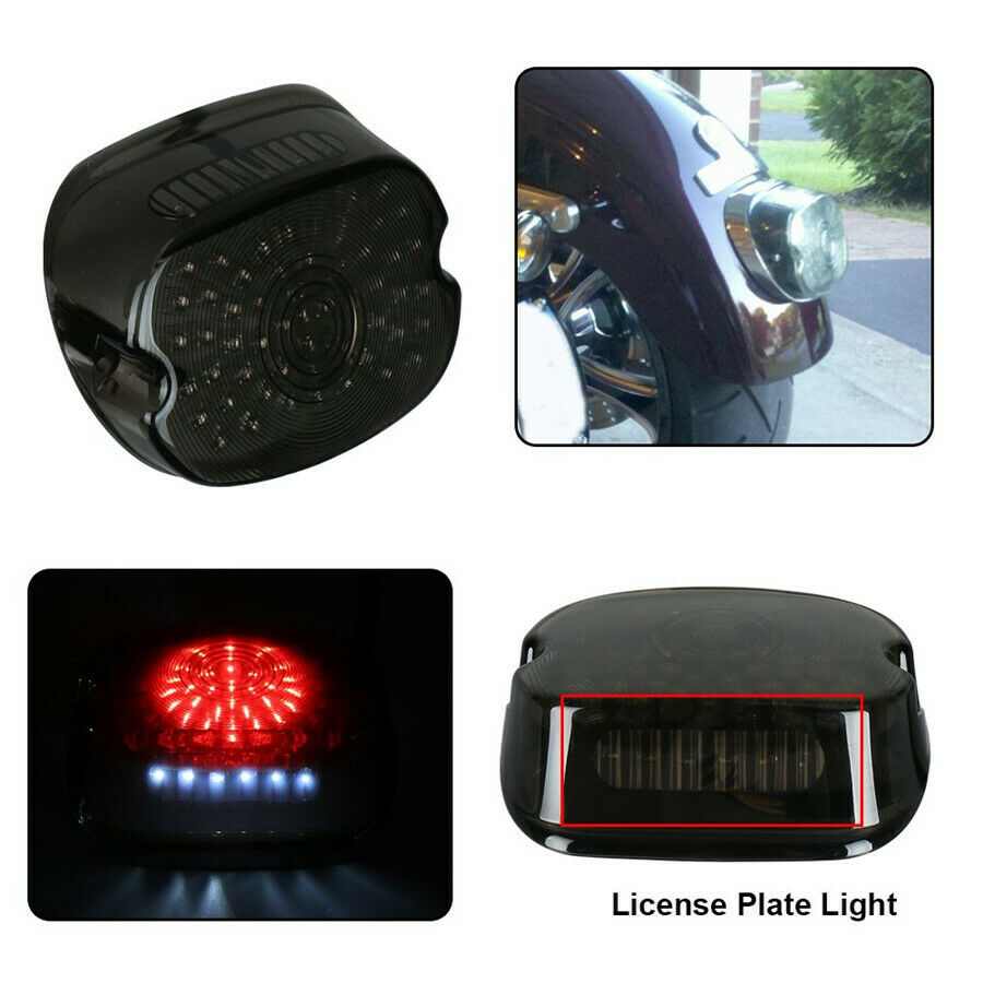 For Tour Road King Glide Dyna FXR Brake Turn Signal Tail Light Smoke LED USA
