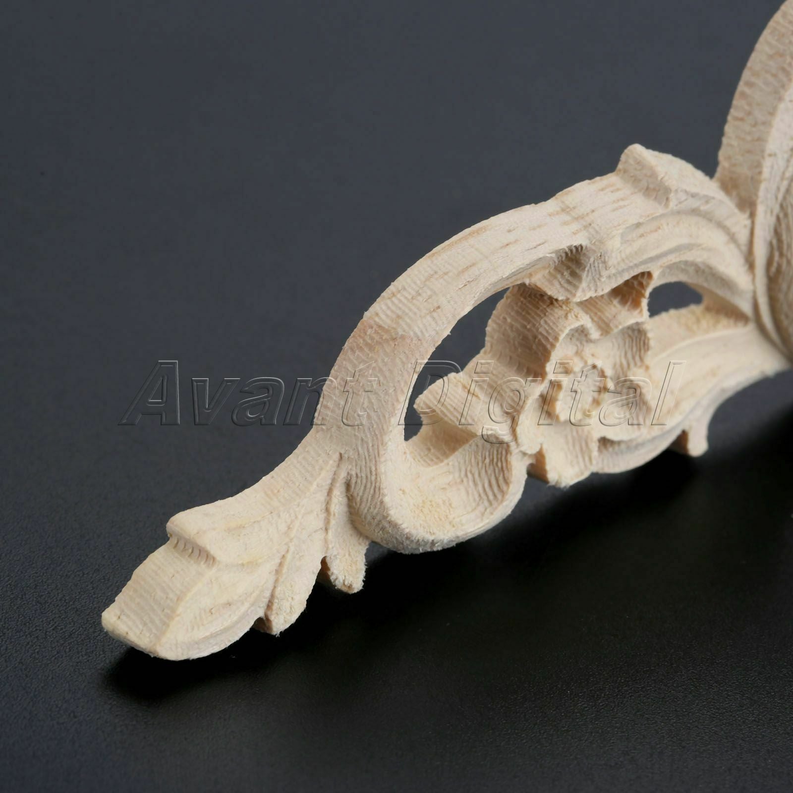 20*5cm European Style Wooden Carved Long Onlay Applique DIY Craft Decor Oak Wood