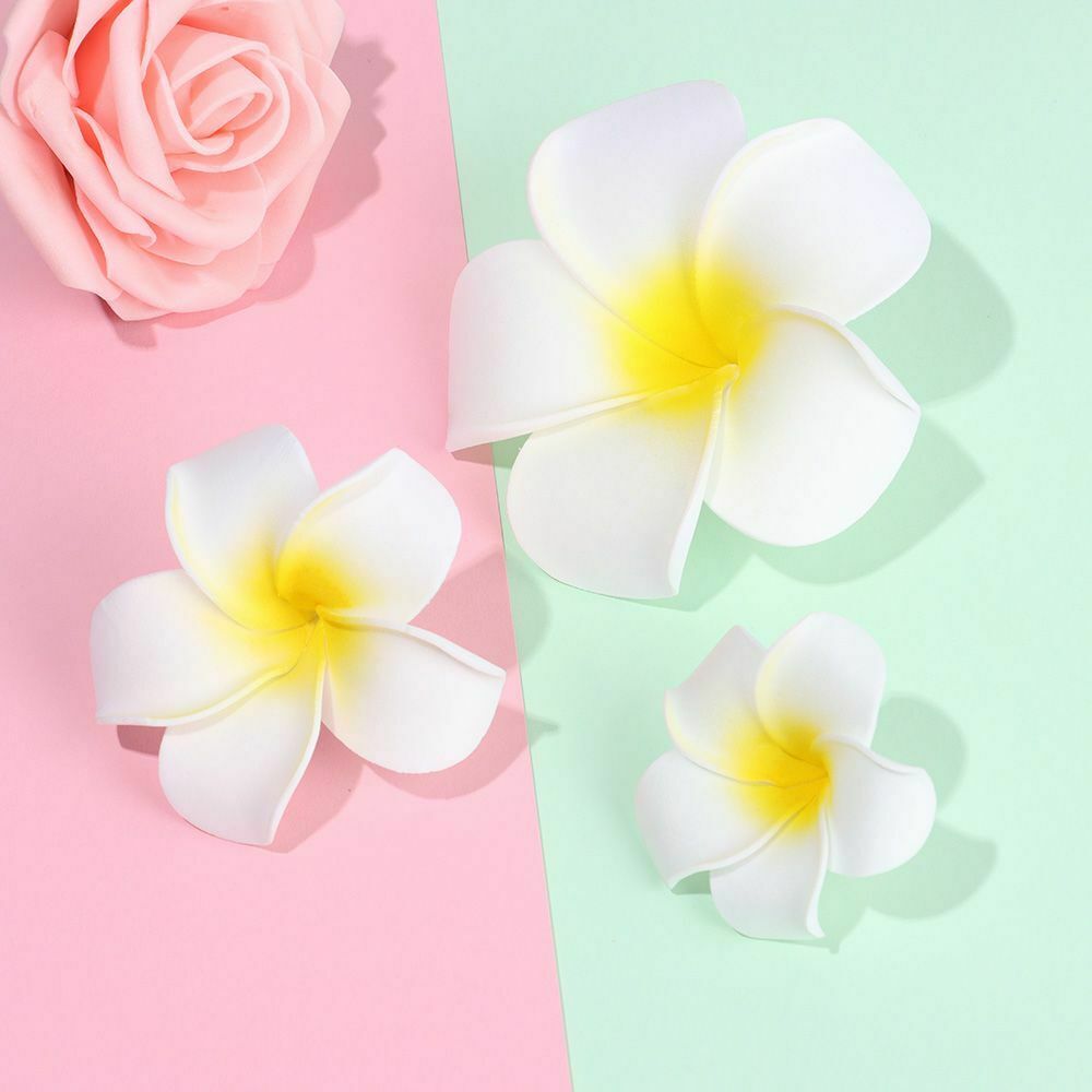Girl Gift Simulation Hair Clip Beach Seaside White Plumeria Hairpin Flower