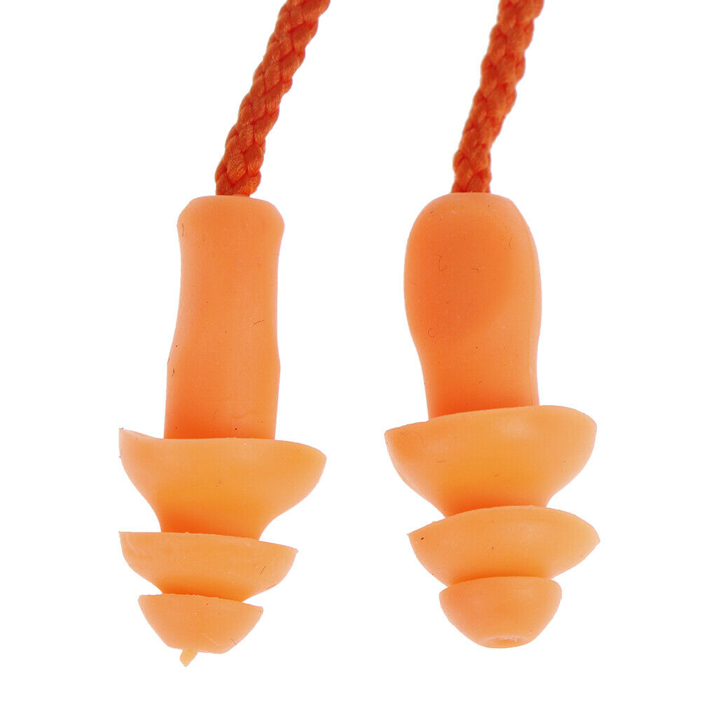 1Pc Soft silicone ear plug reusable hearing protection earplug with cord.l8