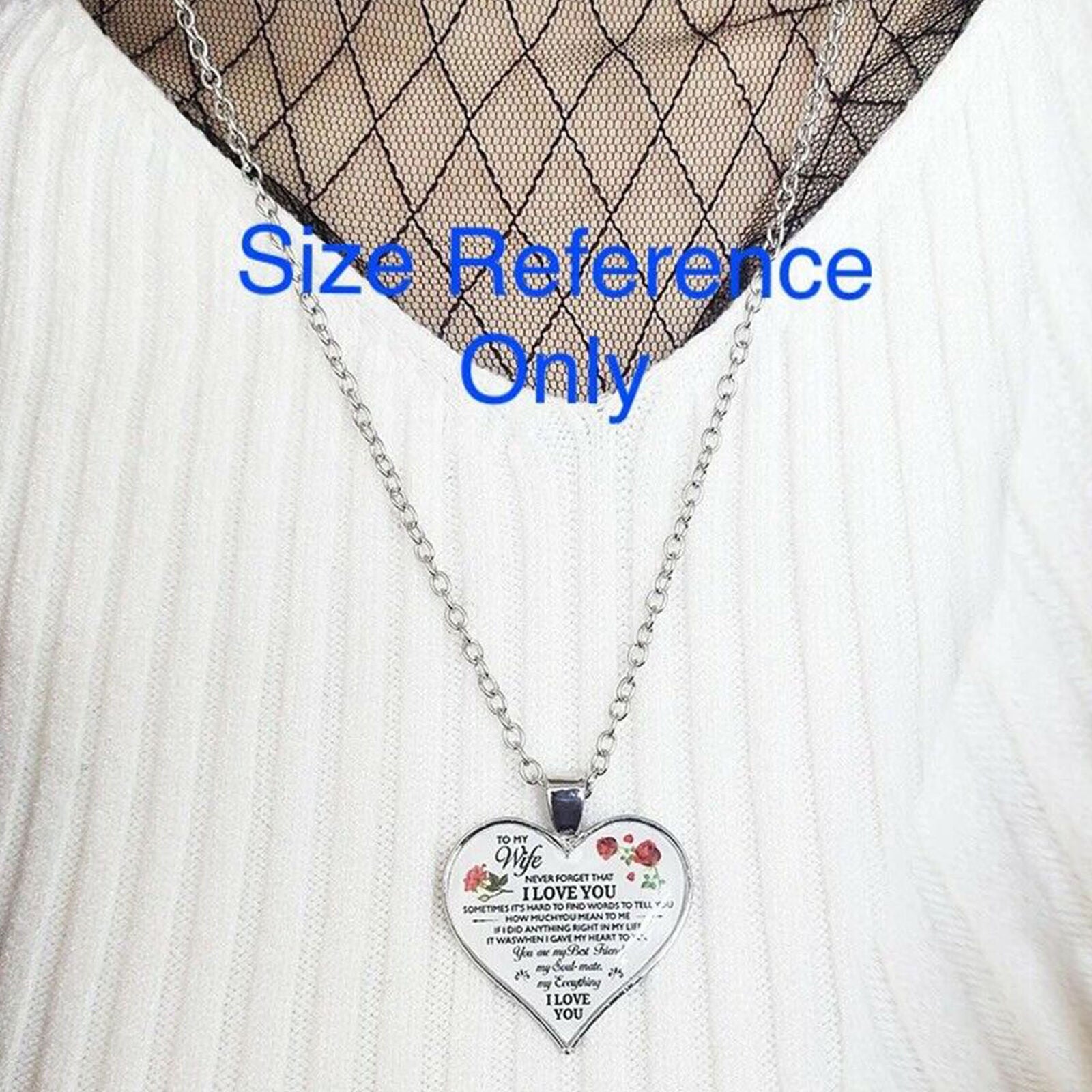 To My Wife I Love You Husband Heart Rose Necklace Birthday Anniversary Gift