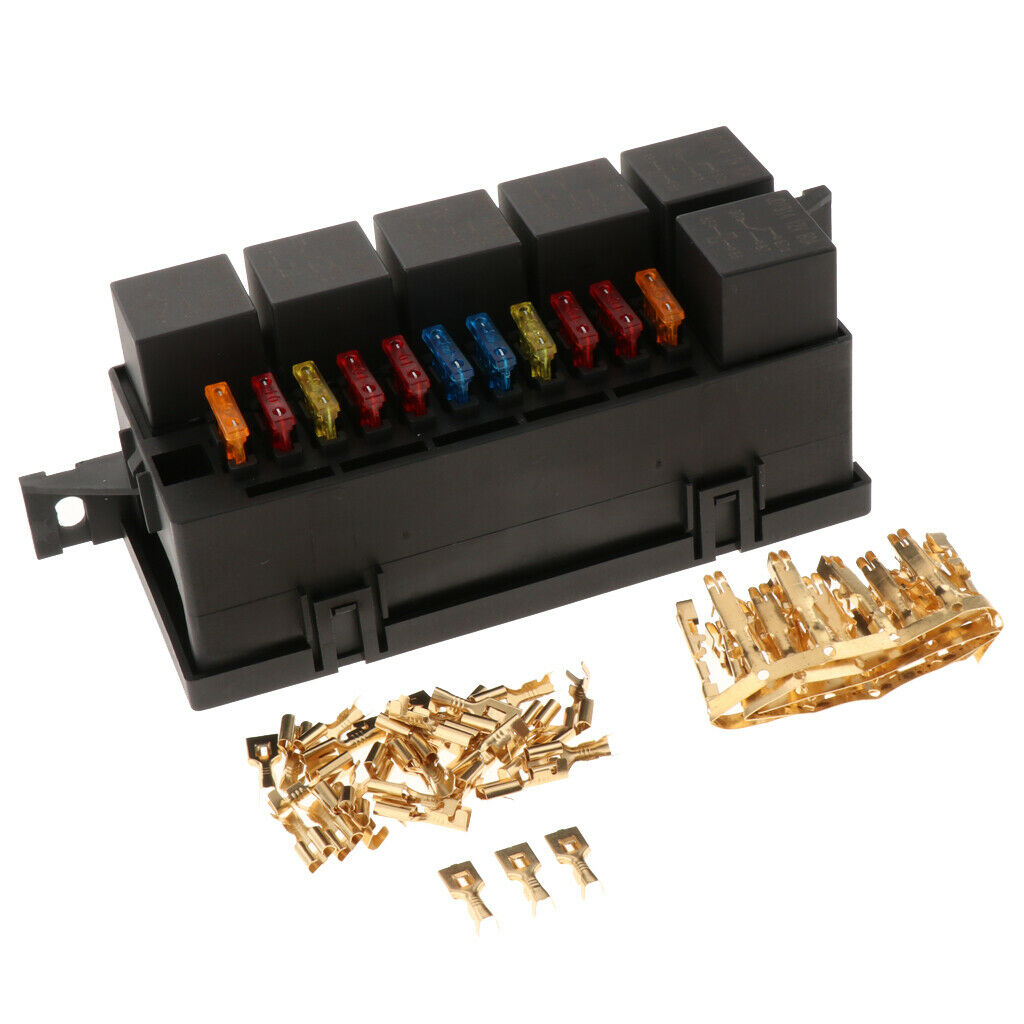 1 Set Car 11-Way Fuse Relay Box Holder Block Circuit Protector Terminals