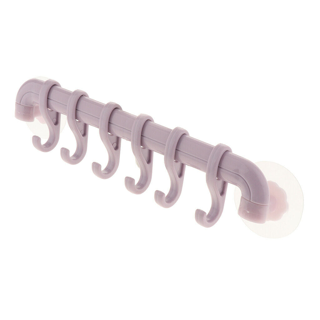 6 Hook Self Adhesive Hanger Hooks Purple