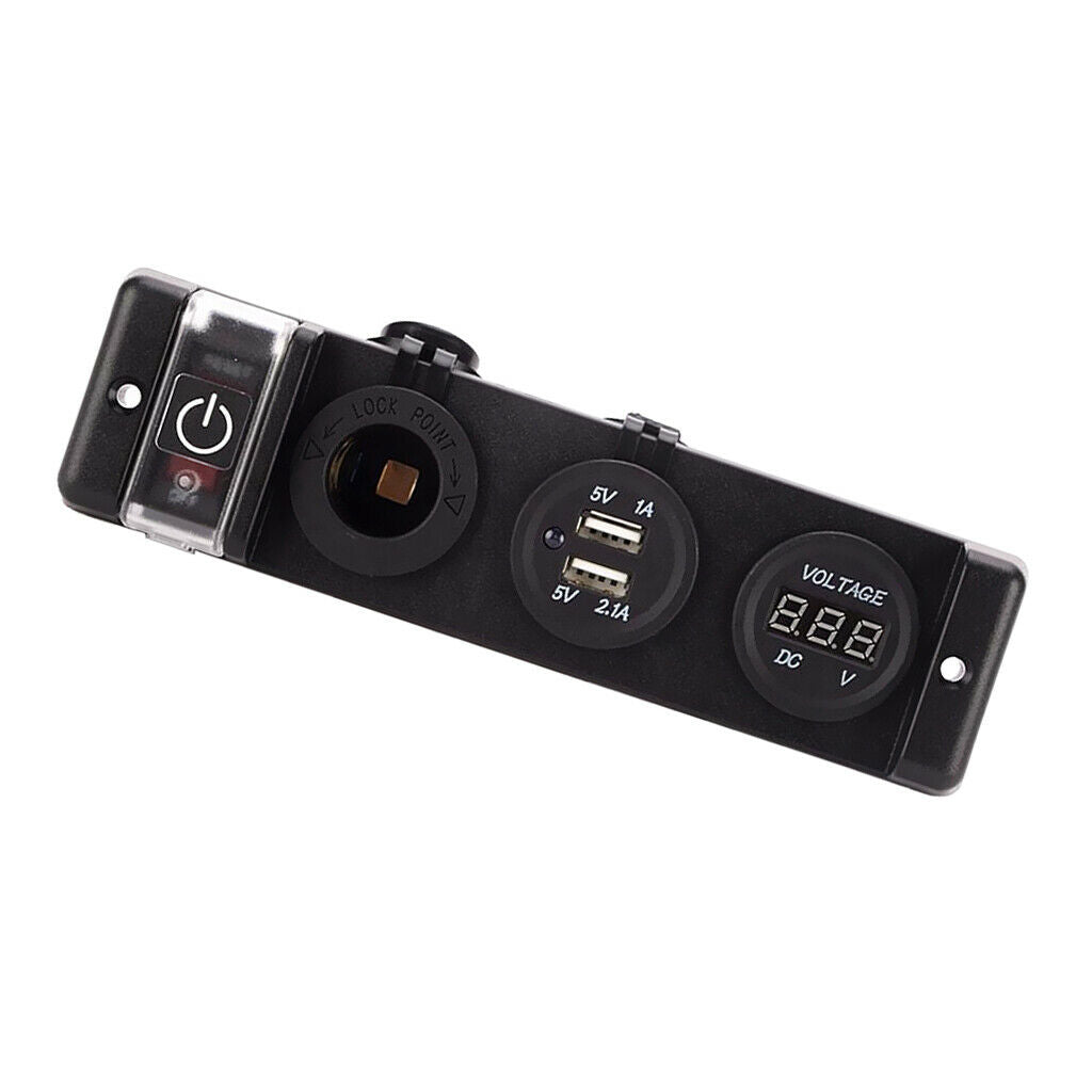 12V Digital Display Voltage Combination Panel Car Charging Cigarette Lighter