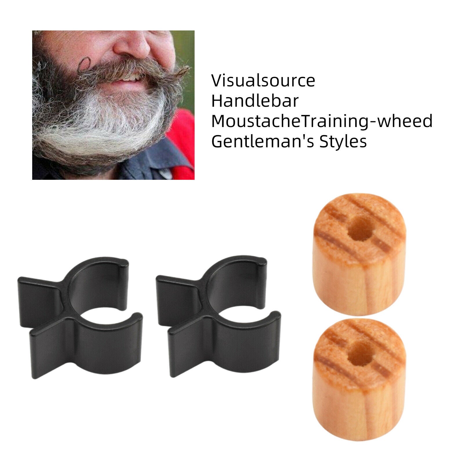 Salon Men Moustache Shaping Beard Styling Tool Training Wheel Wooden Handle