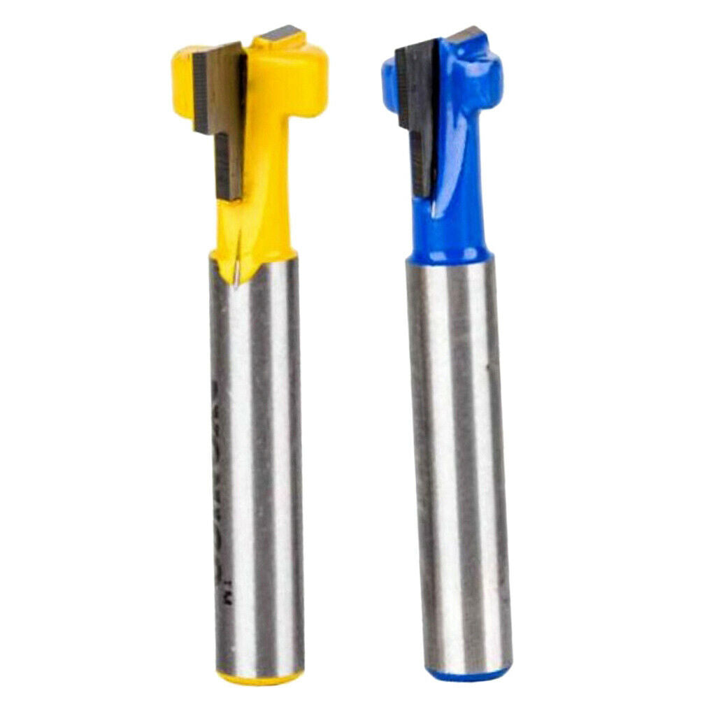 2Pieces 1/4" Shank Keyhole T-Slot Woodworking Cutter Router Bit 3/8" & 1/2"