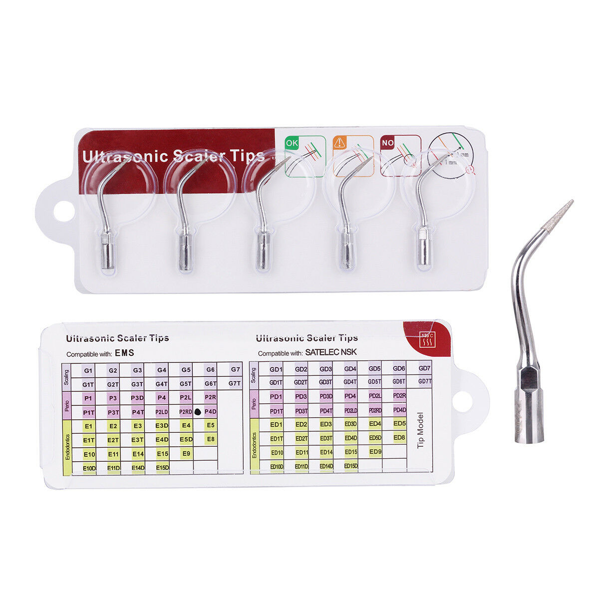 10PCS Dental Scaler Endo Tip P4D fit Woodpecker EMS Ultrasonic Scaler Handpiece