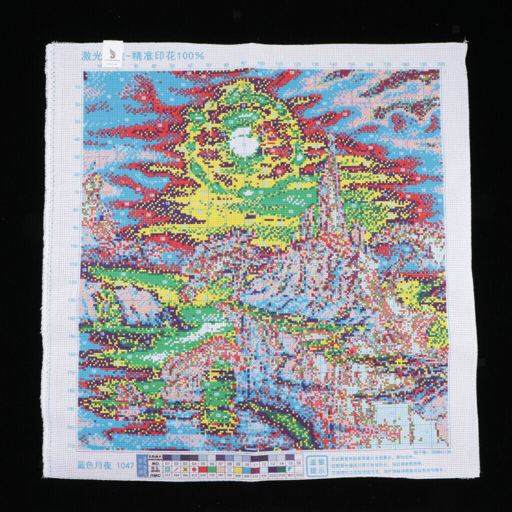 Moonlight Landscape Cross Stitch Stamped Kits Pre-Printed Cross-Stitching