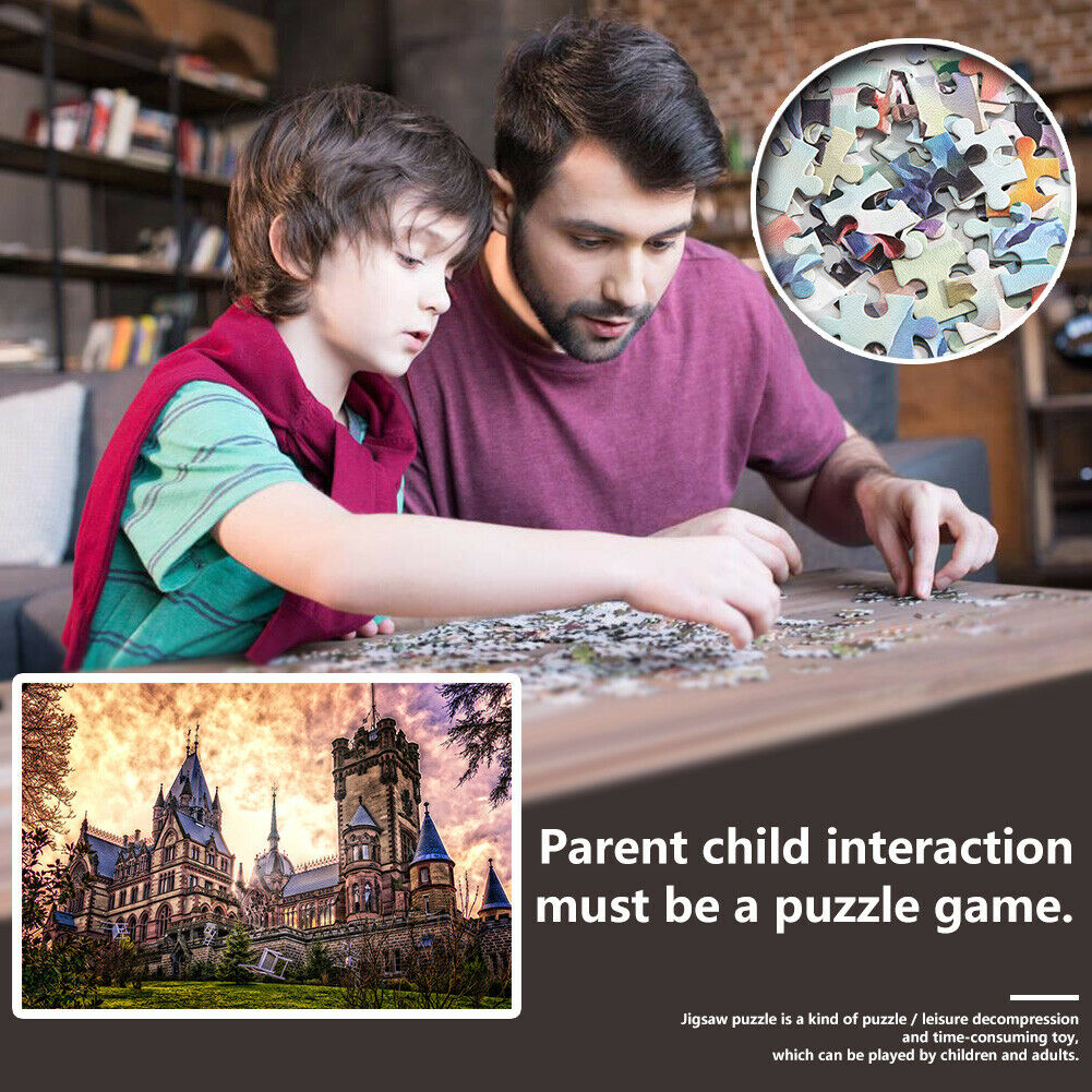 Castle Paper Puzzles 1000pcs Picture Assemble for Adults Kids Jigsaw Toys @