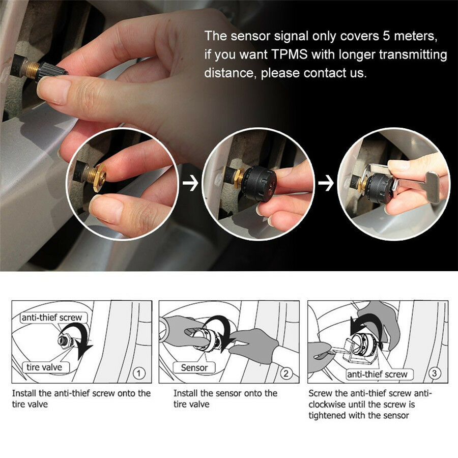 Car TPMS Tire Pressure Monitor System Alarm Security Kit For Android DVD Player