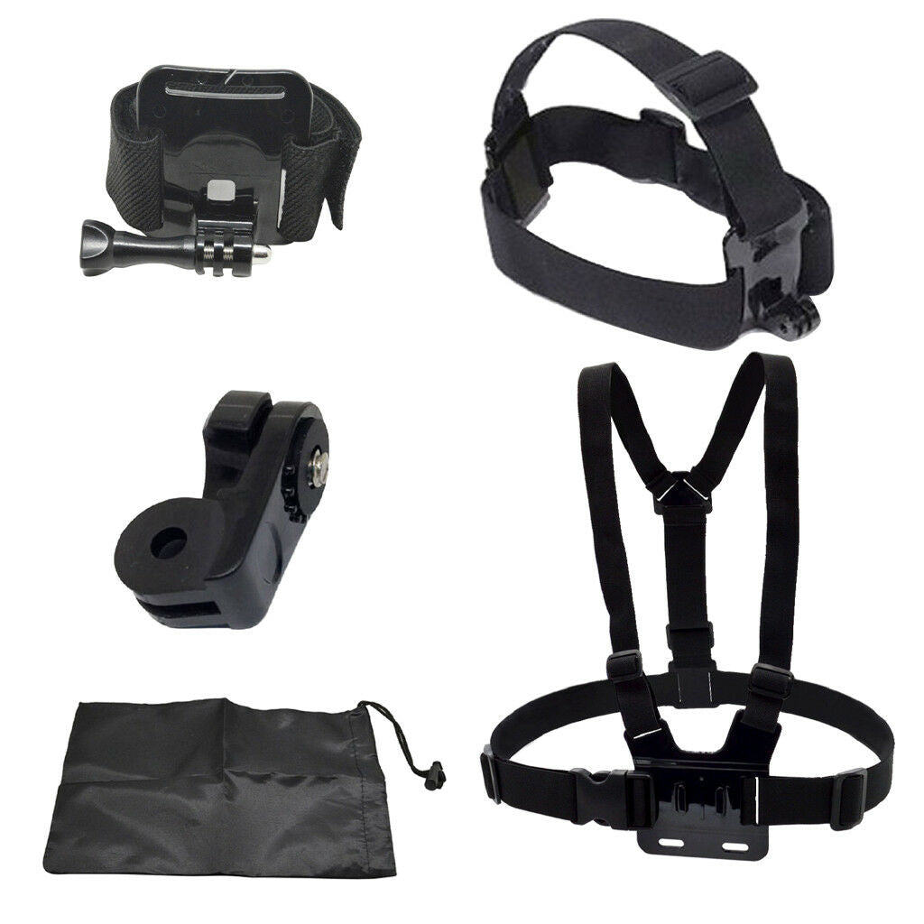 Chest Wrist Head Strap Belt + 1/4" Connecter Kit for Gopro Hero SJCAM SJ6000