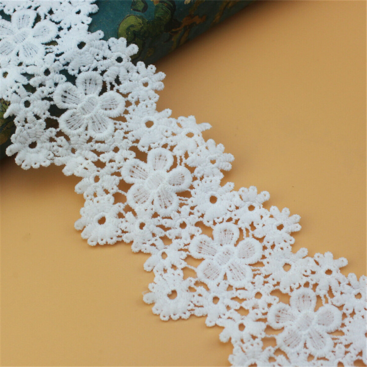 2 Yard White Water Soluble Milk Lace Embroidery Lace Wedding Decoration Textiles