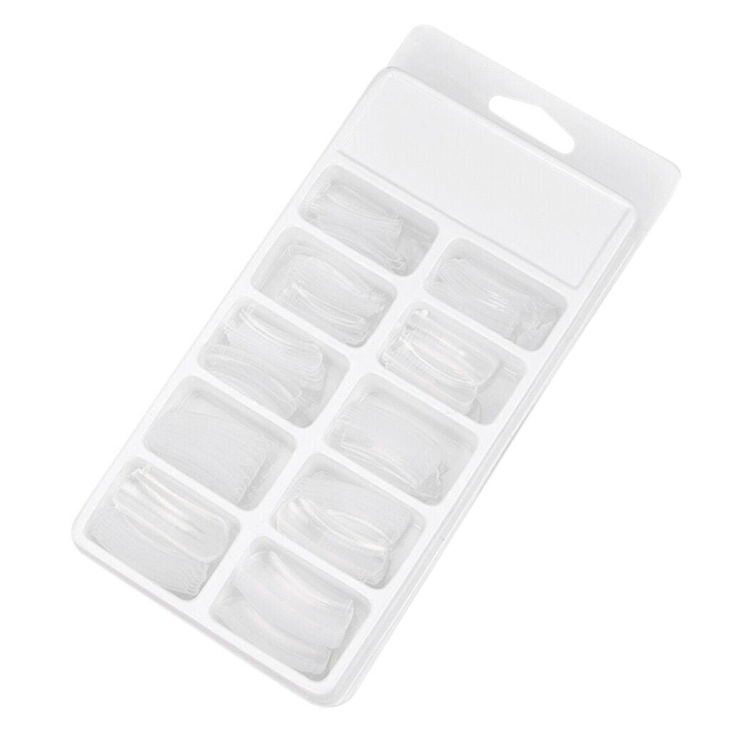 100x French Acrylic False Artificial Nail Art Tips Long Clear Manicure