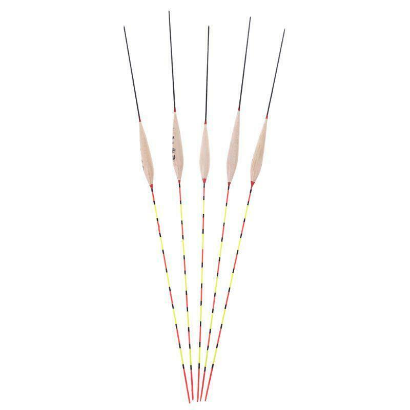 5 Pcs Fishing Float Night Luminuous Tackle Glow Stick Wood Accessories With Lead